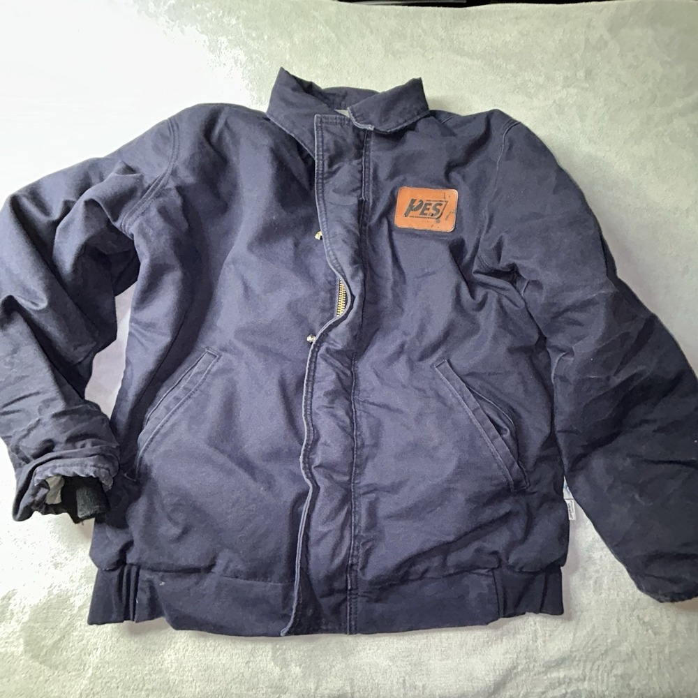 National Safety Apparel FR Jacket Work Duck Quilt Lined Winter Blue L Westex